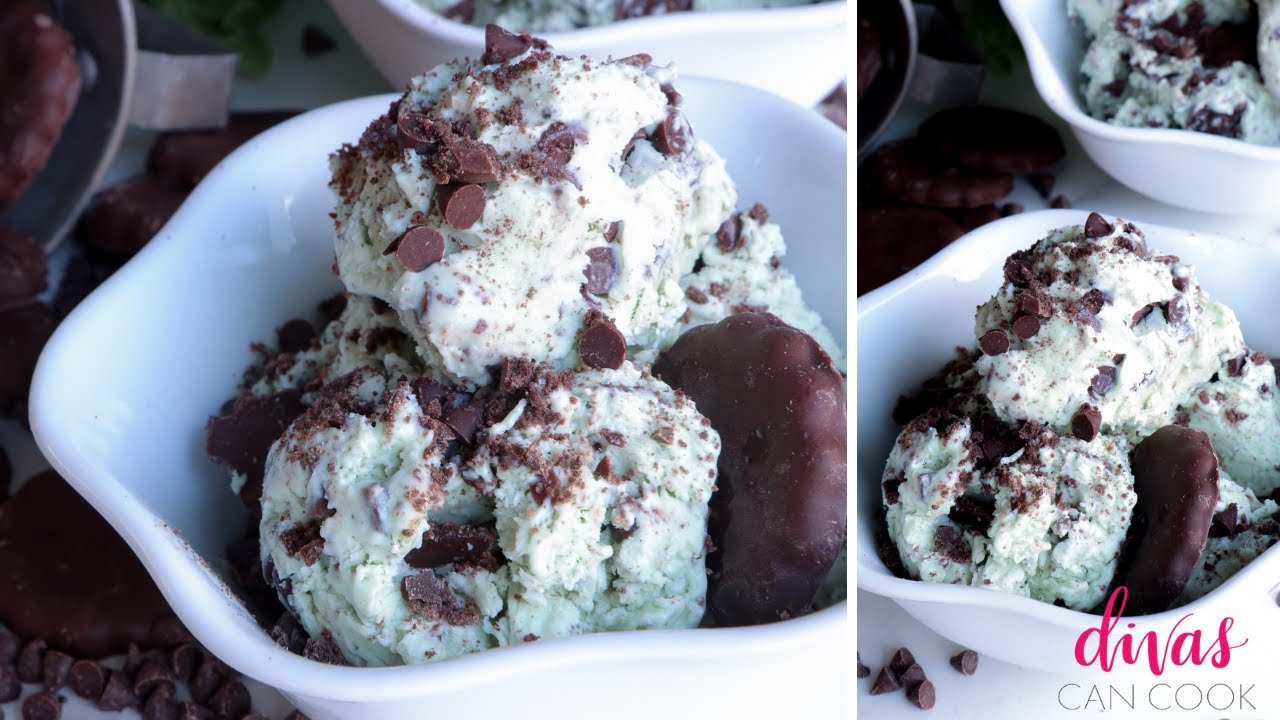 Mint Chocolate Chip Ice Cream  (No Machine Needed)
