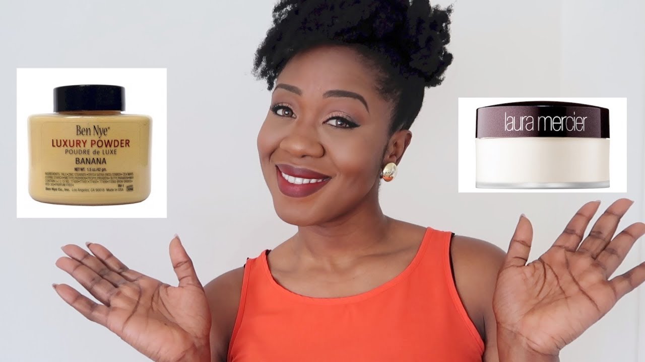 Setting Powders Ben Nye Banana VS Laura Mercier Translucent - Which looks better?!?!