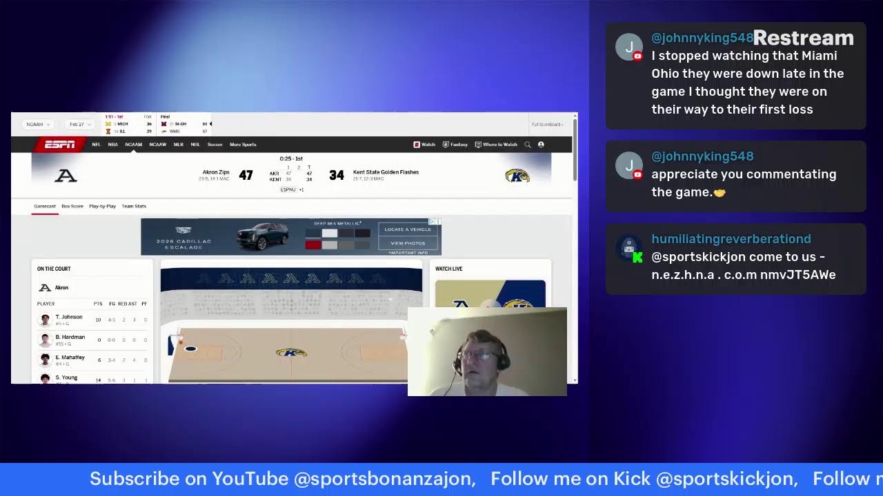 Akron vs. Kent St. NCAA Mens' Basketball play by play, reactions and live chat