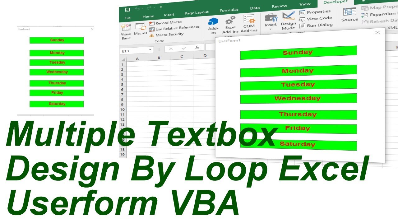 Multiple Textbox Design By Loop Userform  Excel VBA