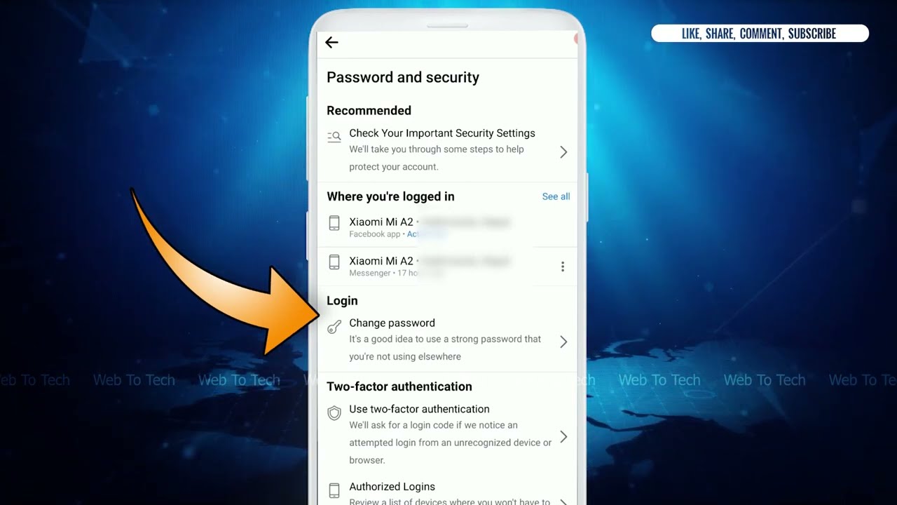 How To Change Facebook Password | Change Password On Facebook | Web To Tech