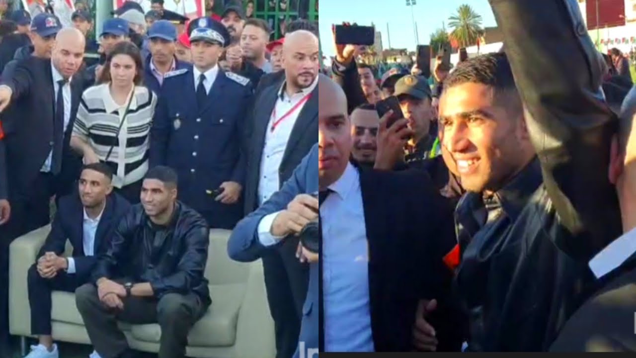 فوضى أثناء استقبال اللاعب أشرف حكيمي بمدينة القصر الكبير