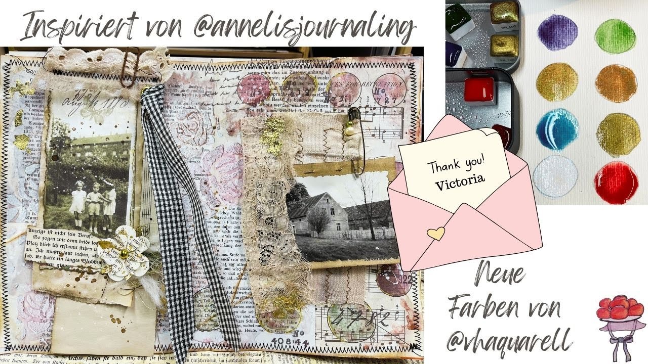 Inspiriert v. @annelisjournaling  Seiten gestalten mit NEUEN Farben v. @vhaquarell❤️ BOLLENHUT ART