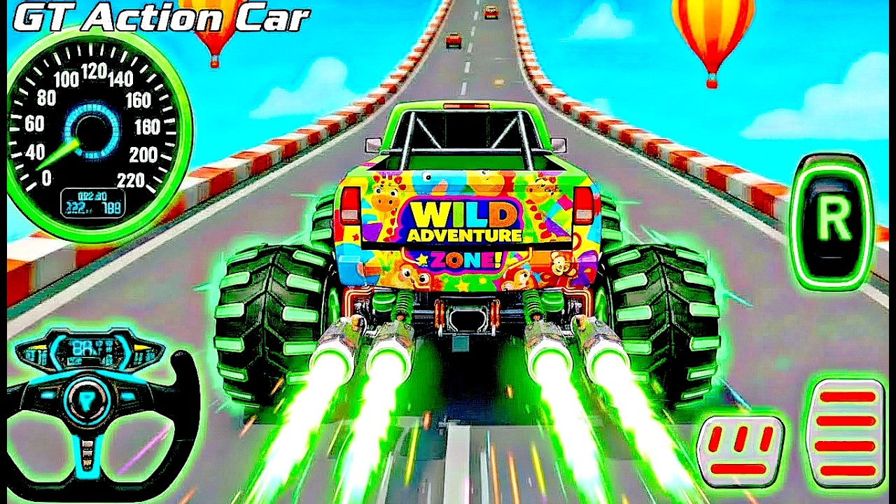 Mega Ramp Monster Car Racing 3D - Extreme Car Stunts -Android Gamepla #MegaRamp #3DGames #CarRacing