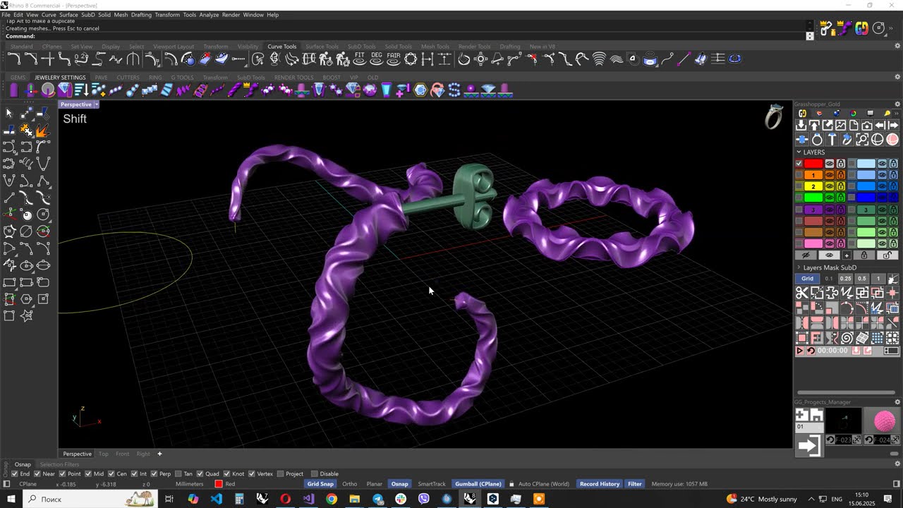 Jewelry Design Software 3D Win Mac CAD Grasshopper Gold  VIP VERGUN ROPE BUILDER