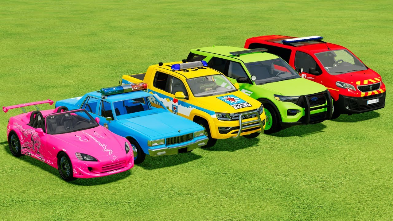 Honda, Chevrolet Caprice, Volkswagen Amarok, Ford Explorer, Peugeot With Transport Man Trucks