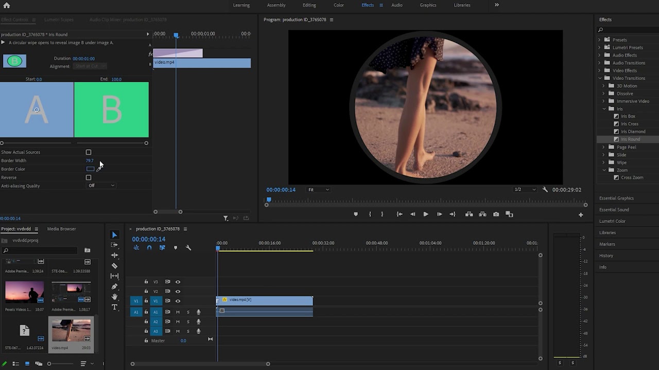 Iris Round Transition In Premiere Pro