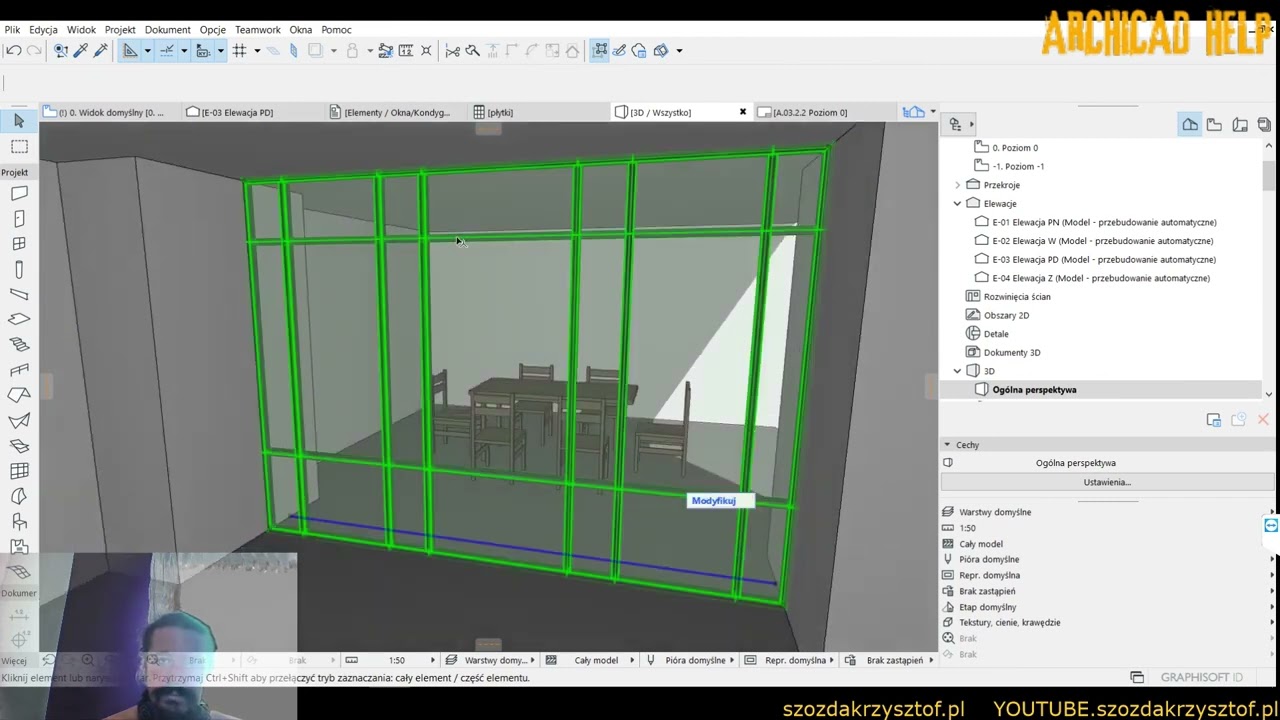 archicad curtain wall  glass wall tutorial