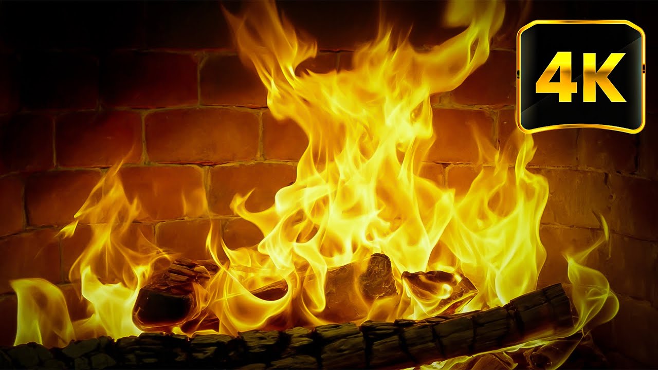 Warm Winter Night with Cozy Fireplace 4K 🔥 Burning Logs, Hypnotic Crackles | Fire Ambiance 4K