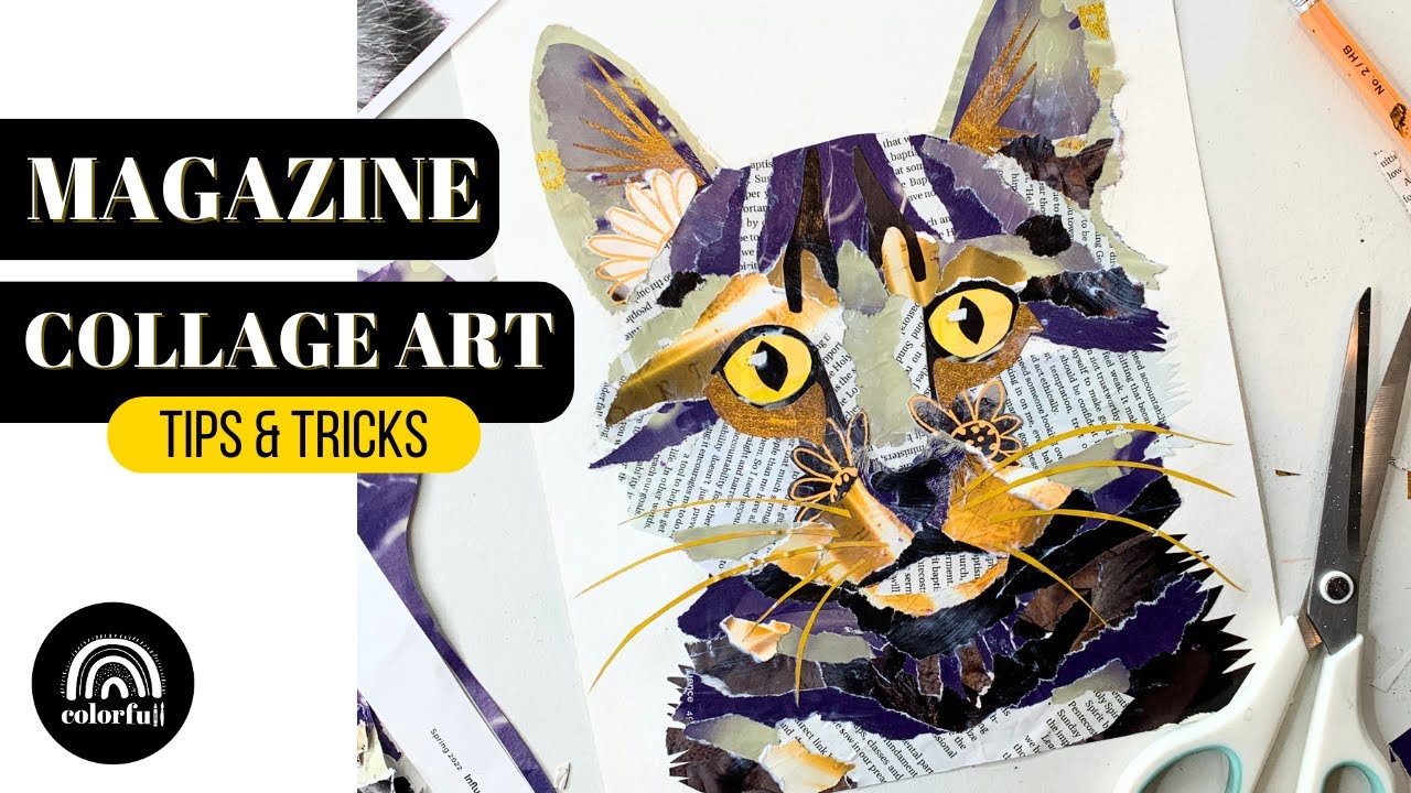 Cat Collage Art | Made With Recycled Magazines