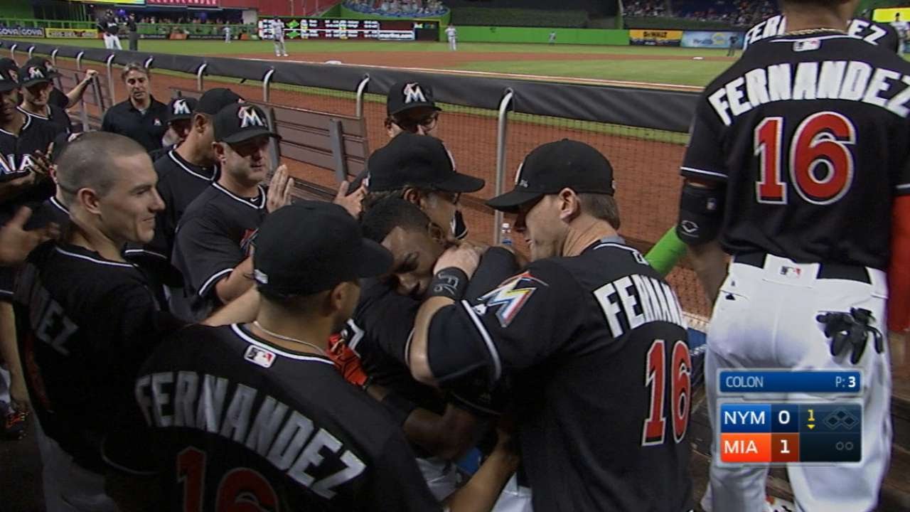 NYM@MIA: Gordon leads the game off with a solo homer