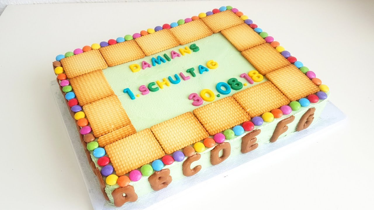 Einfache Einschulungstorte ohne Fondant