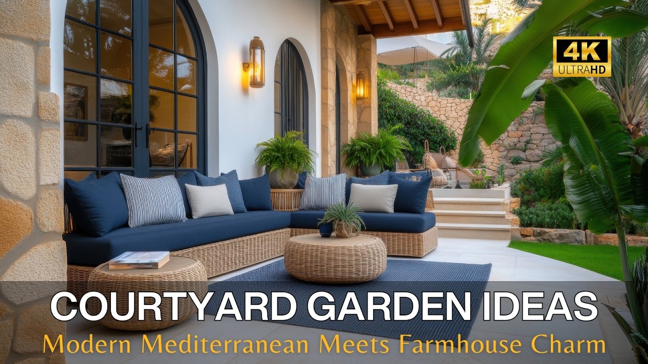 Modern Mediterranean Meets Farmhouse: Cozy Backyard & Courtyard Garden Ideas for Small Homes