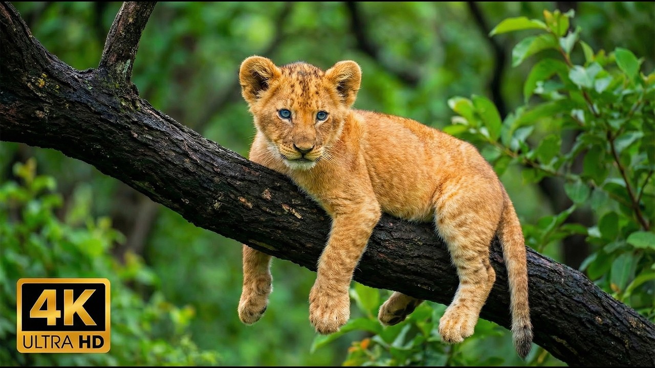 Peaceful Jungle Sounds & Wild Babies   8K Stress Relief Nature Film