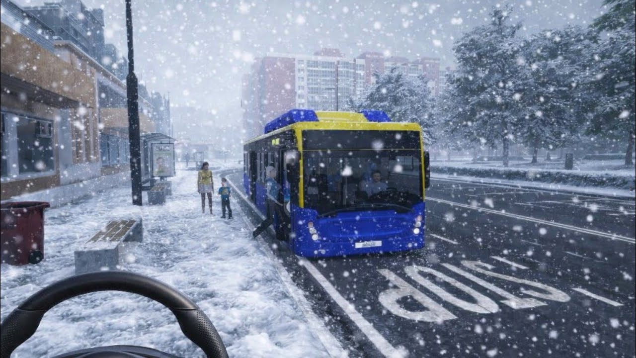 Bus Simulator Buenos Aires Snow City #2 | Heavy Snow Driving Gameplay