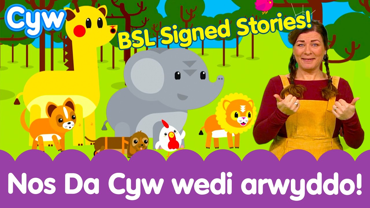 Straeon wedi arwyddo! | Nos Da Cyw 🐣 Welsh bedtime story compilation with BSL interpretation!