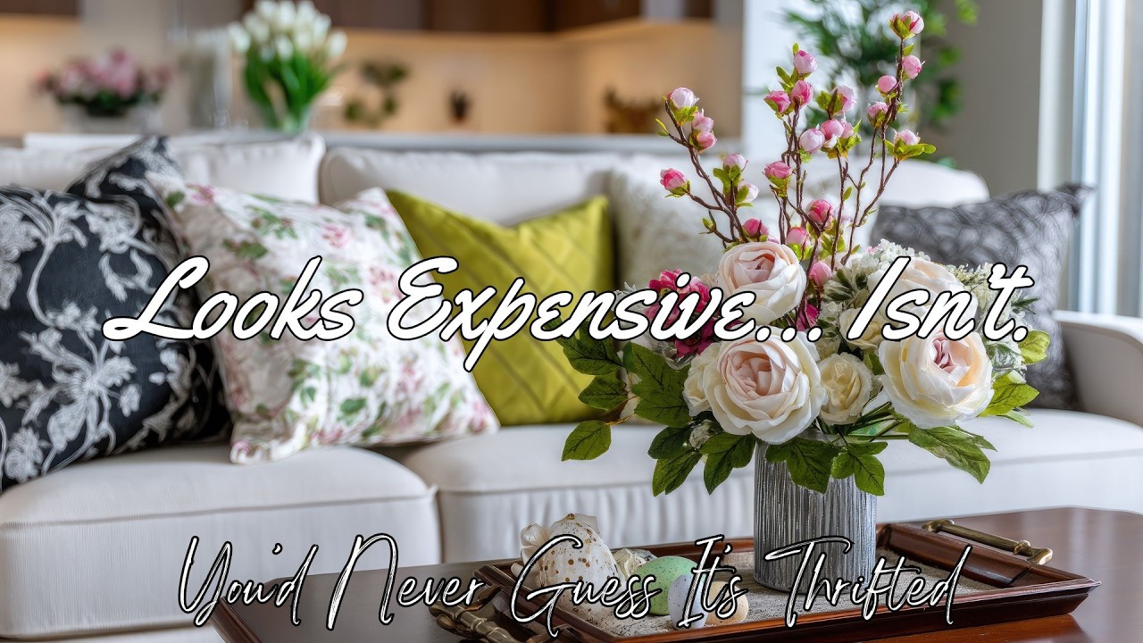 Luxury Look for Less 🌸 Thrifted Farmhouse Spring Decor with Elegant Easter Details