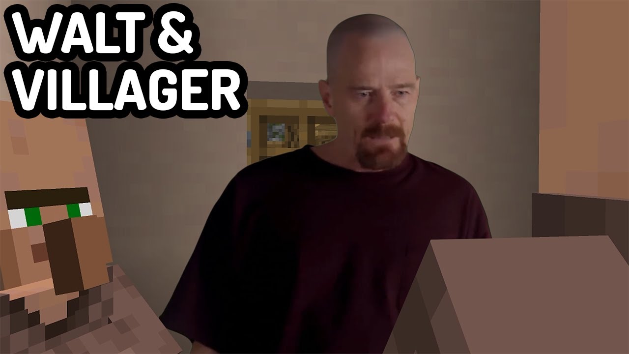 Walter White talks to Minecraft Villager