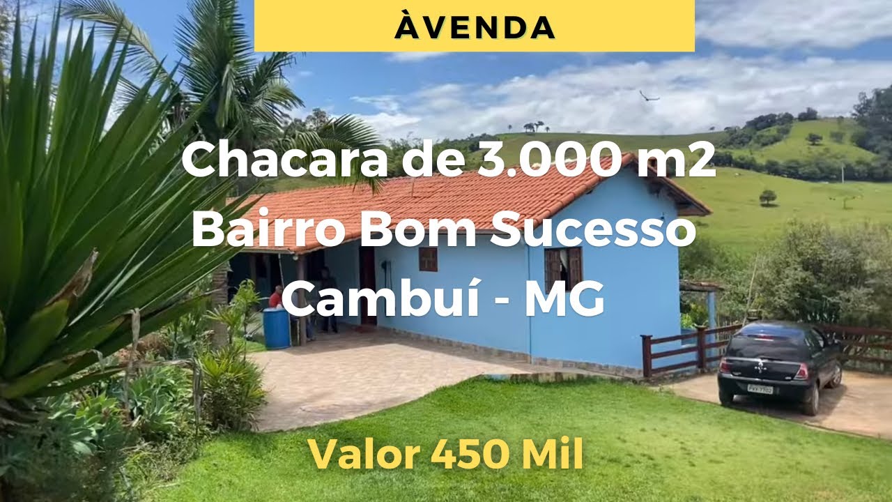 Com Casa de 3 quartos e Cozinha com fogão de lenha. Pomar sortido e um Ribeirão nos fundos.