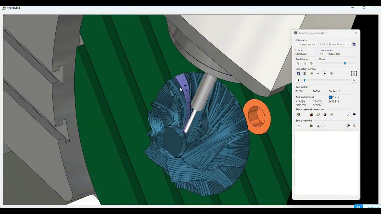 Hypermill tutorial: How to machining Multi Blade in Hypermill