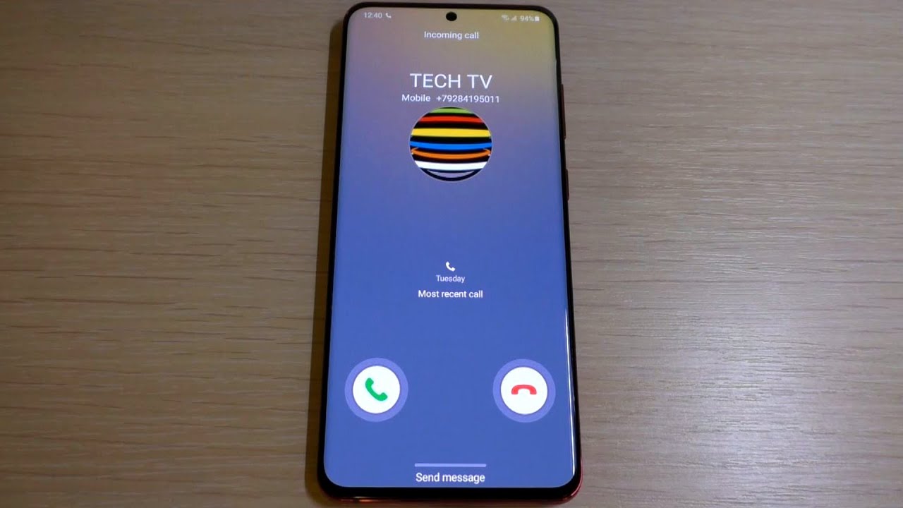 Samsung S20 (Red) Incoming Call