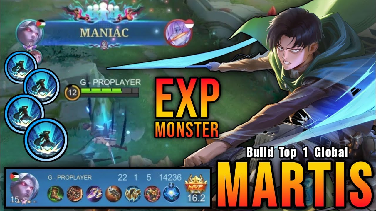 22 Kills + MANIAC!! Insane Damage Martis Monster EXP Laner!! - Build Top 1 Global Martis ~ MLBB