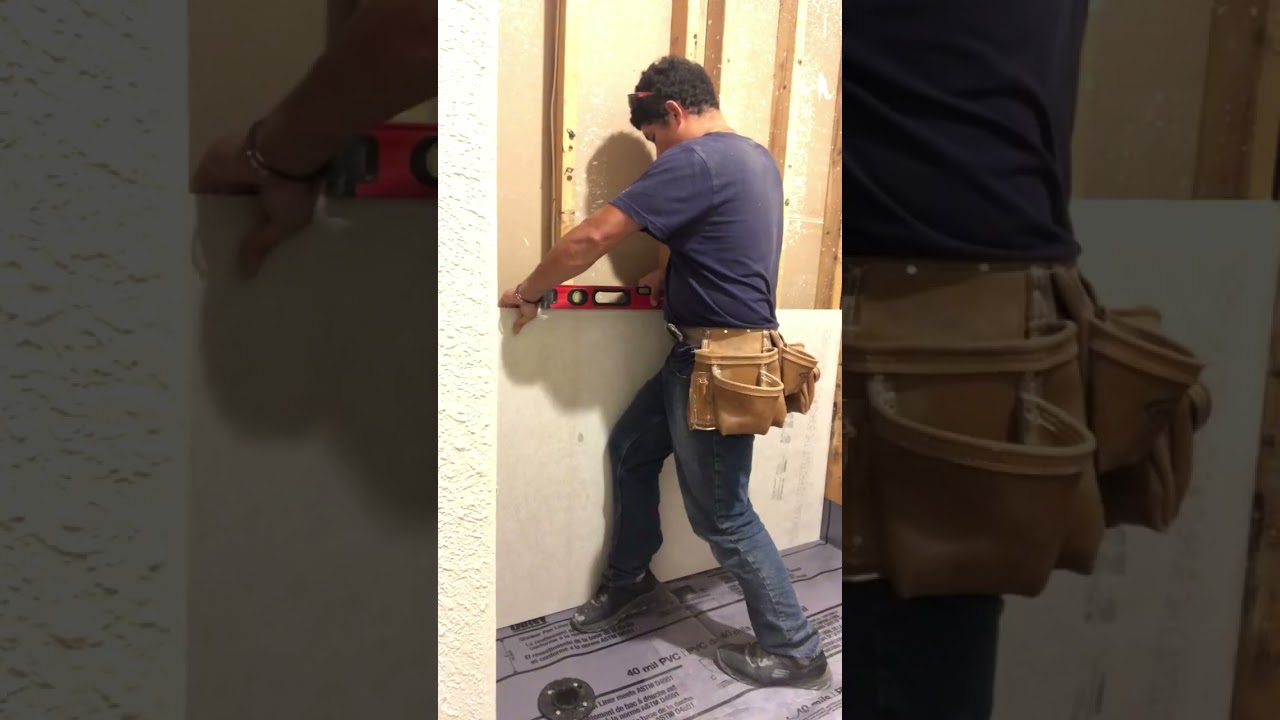 How to install shower pan liner and drain 