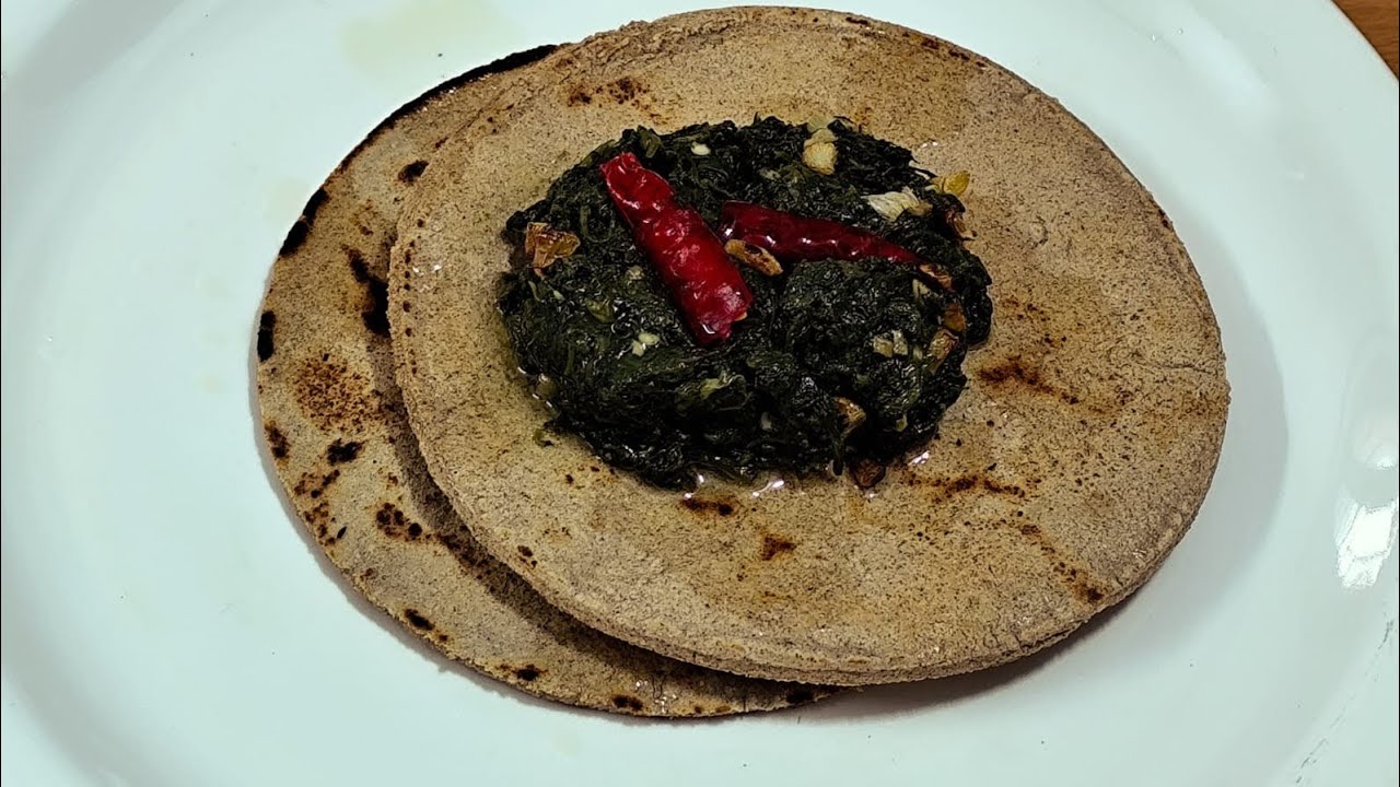 Gaon Style Jwara Ki Roti And Bathua Ka Saag | Pushpanjali's World #saagbananekatarika 