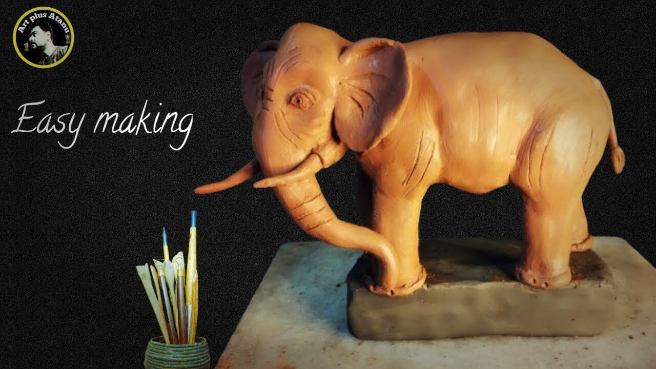 How to make clay elephant 🐘 mitti ka hathi banana / easy process making  elephant #elephant #art