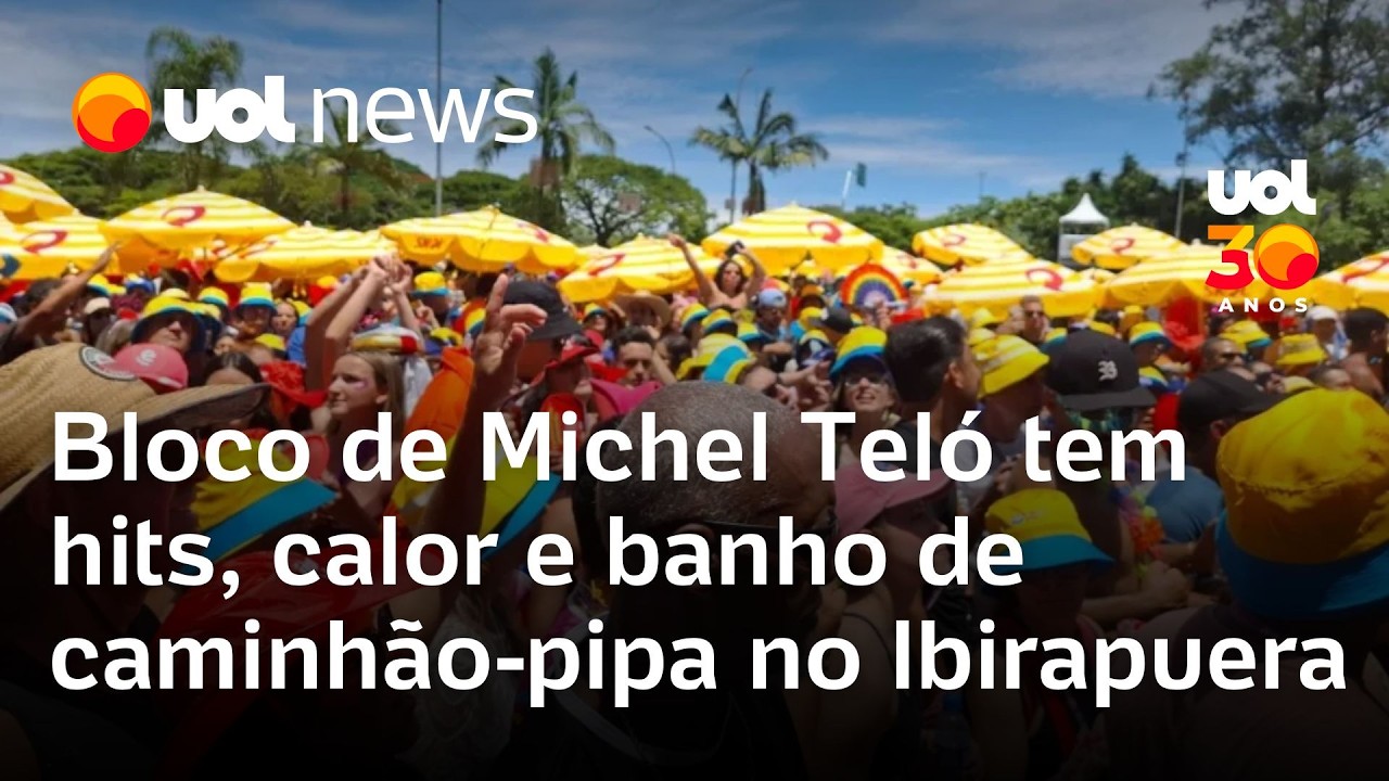 Bloco de Michel Teló tem hits, calor e banho de caminhão-pipa no Ibirapuera