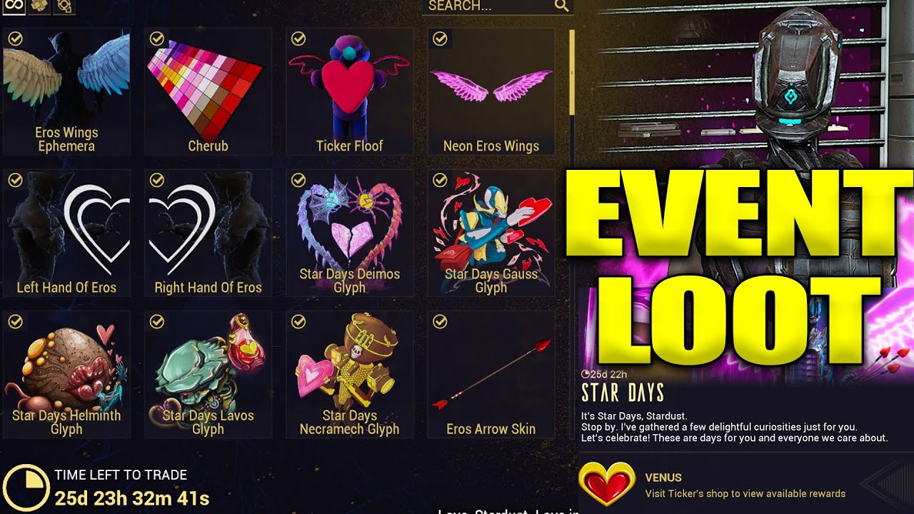 Get The Warframe Eros Wings Today! Star Days Is Back! Lunar New Year Cosmetics Next Week!
