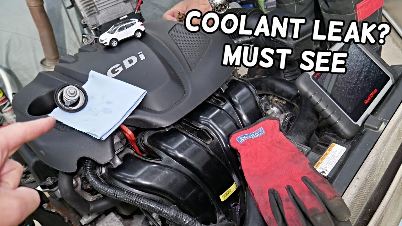 HYUNDAI SANTA FE COOLANT LEAK FIX, WHERE LEAKING COOLANT ANTIFREEZE
