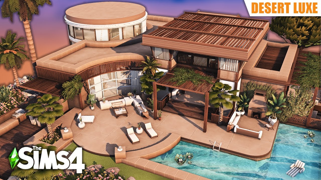 Sims 4 DESERT LUXE MANSION [No CC] - Speed Build | Kate Emerald