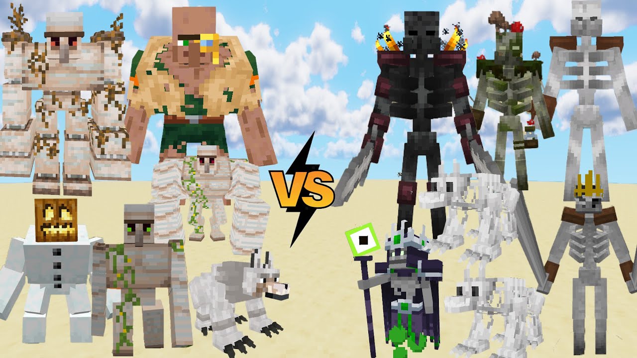 Skeleton Army VS Villager Army | Minecraft Mobs Battle