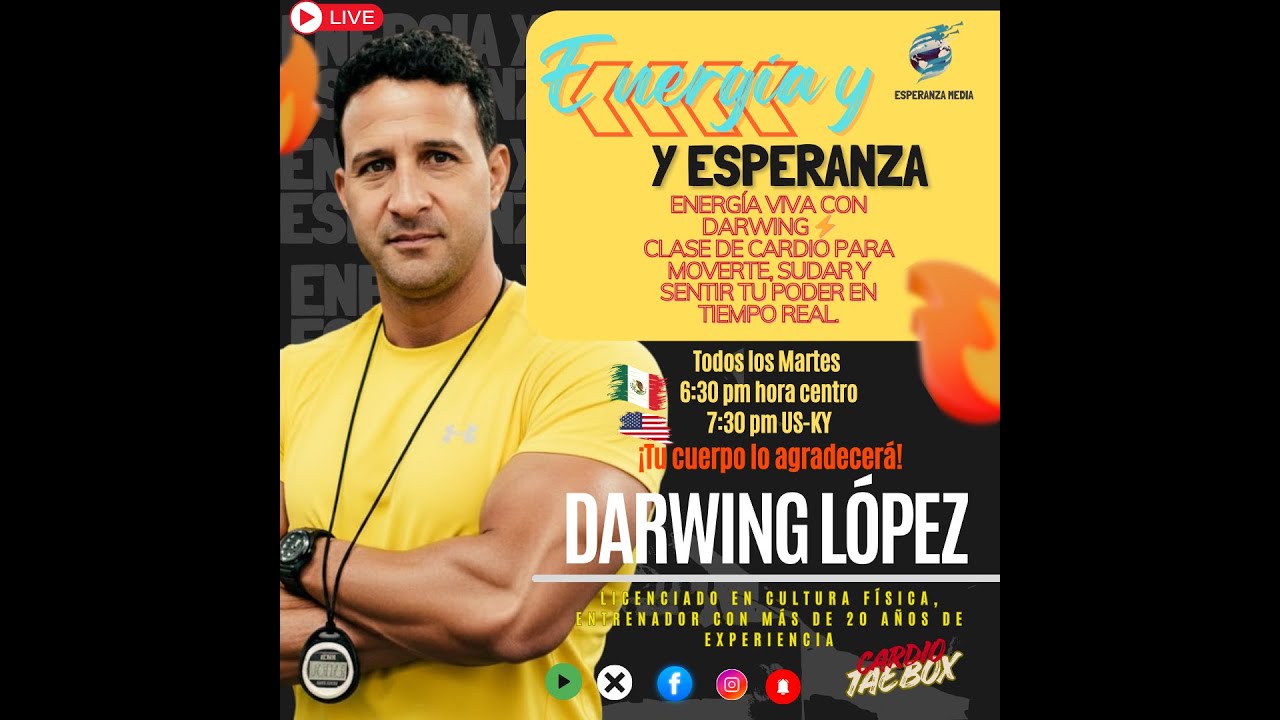 Energía Viva con Darwing ⚡ Clase de cardio para moverte, sudar y sentir tu poder en tiempo real.