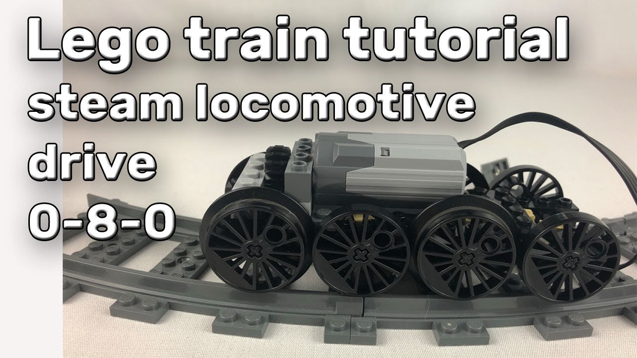 Lego train steam locomotive 0-8-0 moc build tutorial - step by step