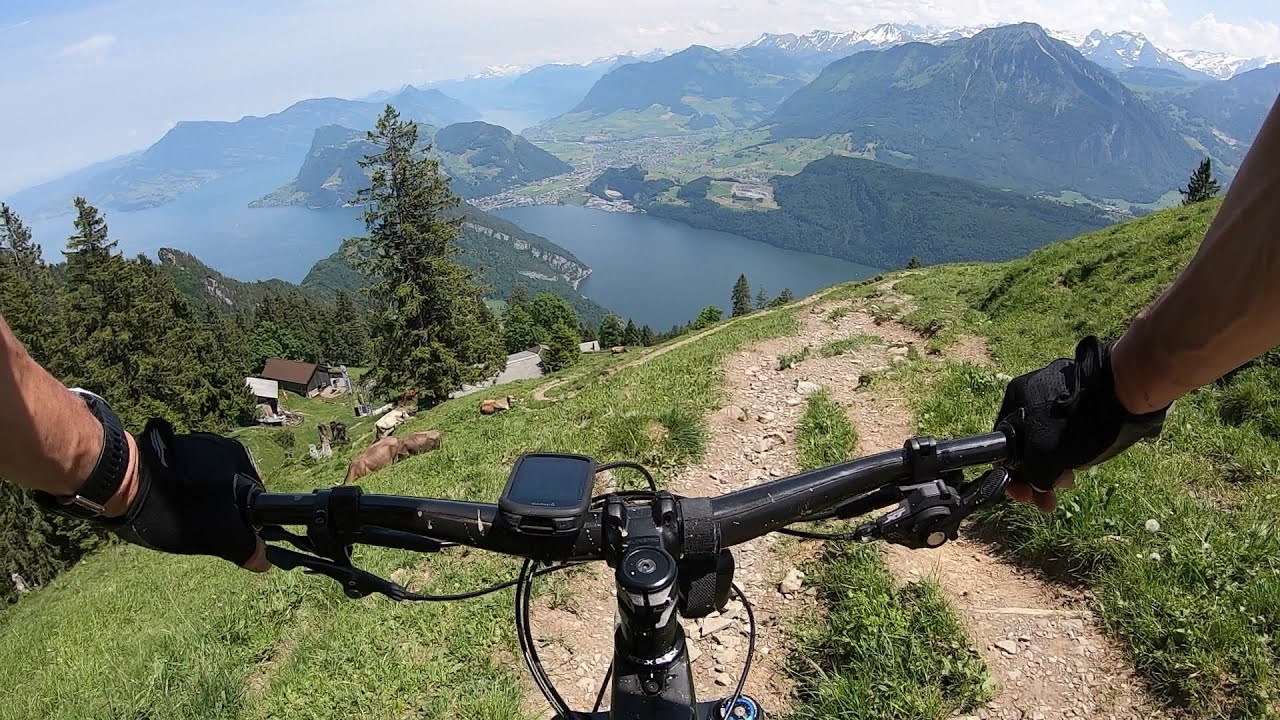 Von Alpnach auf den Pilatus und auf Singeltrails retour mit dem Bike im Juni 21