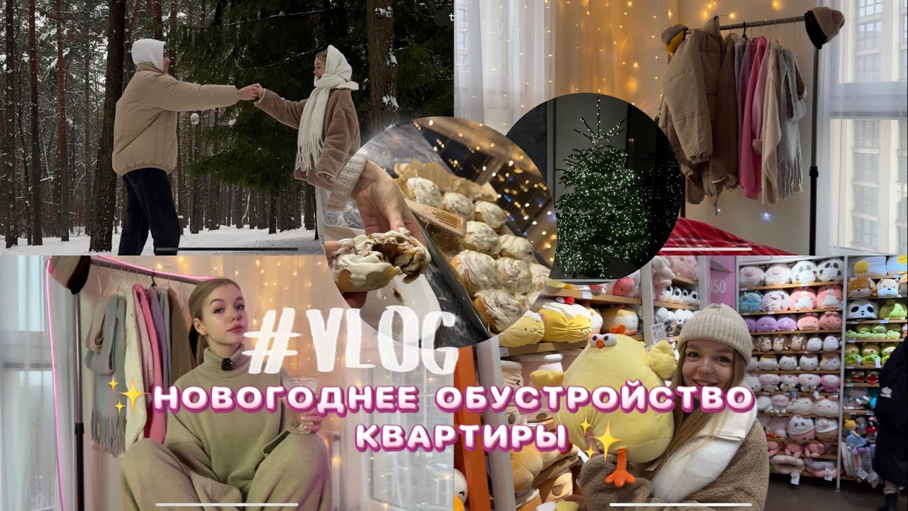 новогоднее обустройство хаты \ VLOG, декор, покупки, живая елка