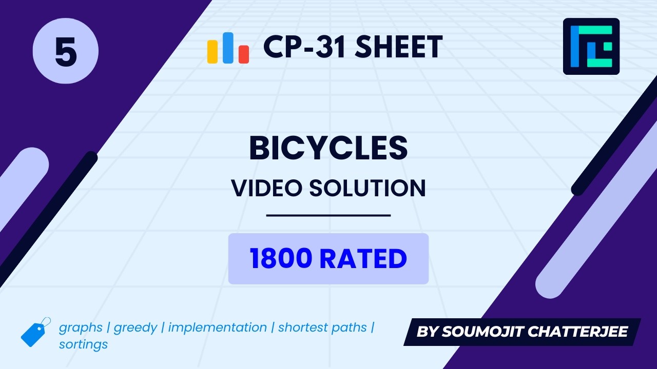 #5 Велосипеды | Видеорешение | Рейтинг 1800 | Лист TLE CP-31 | Лучшие задачи Codeforces
