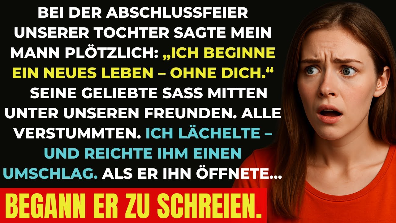 Er verkündete unsere Trennung bei Amelias Abschluss – dann öffnete er den Umschlag und schrie