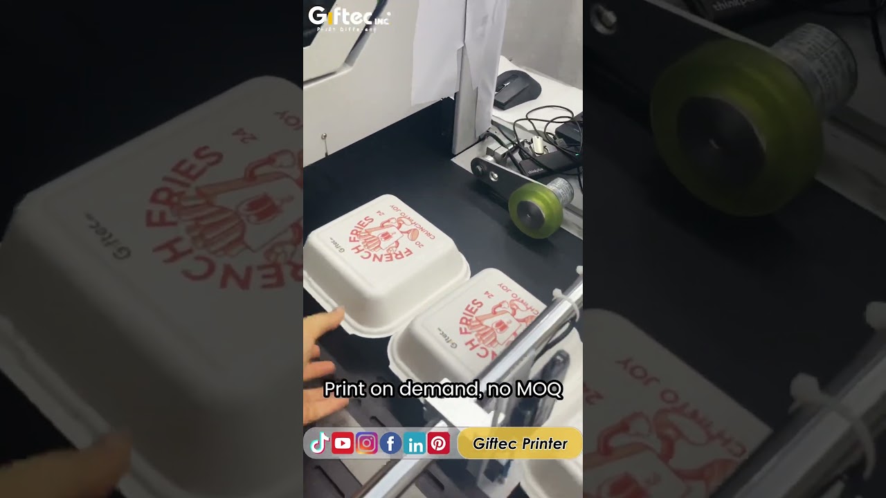 Hamburger Box/Lunch Box Full Color CMYK Printing Machine|Single Pass Digital Packaging Printer