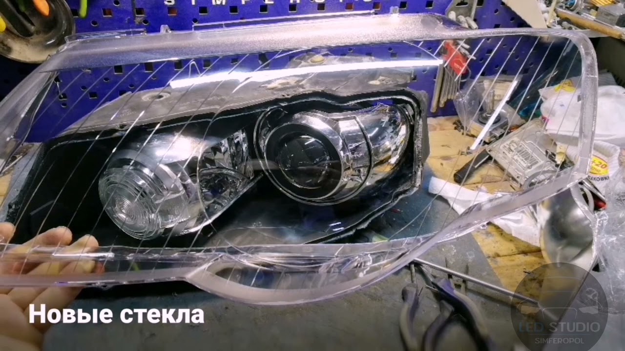 Passat B6 до рестайлинг замена биксеноновых модулей на Bi-Led