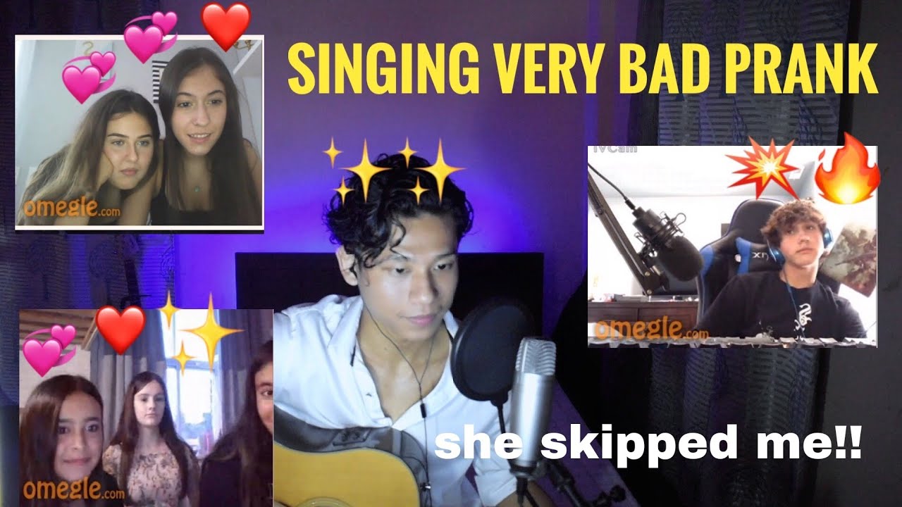 I PRETENDED TO BE A VERY BAD SINGER😂|OMEGLE SINGING REACTIONS|