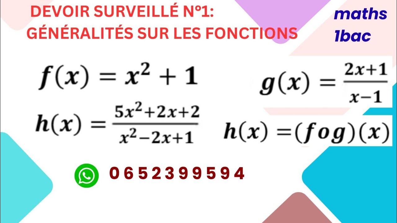 Devoir N°1 math 1bac《généralités sur les fonctions》