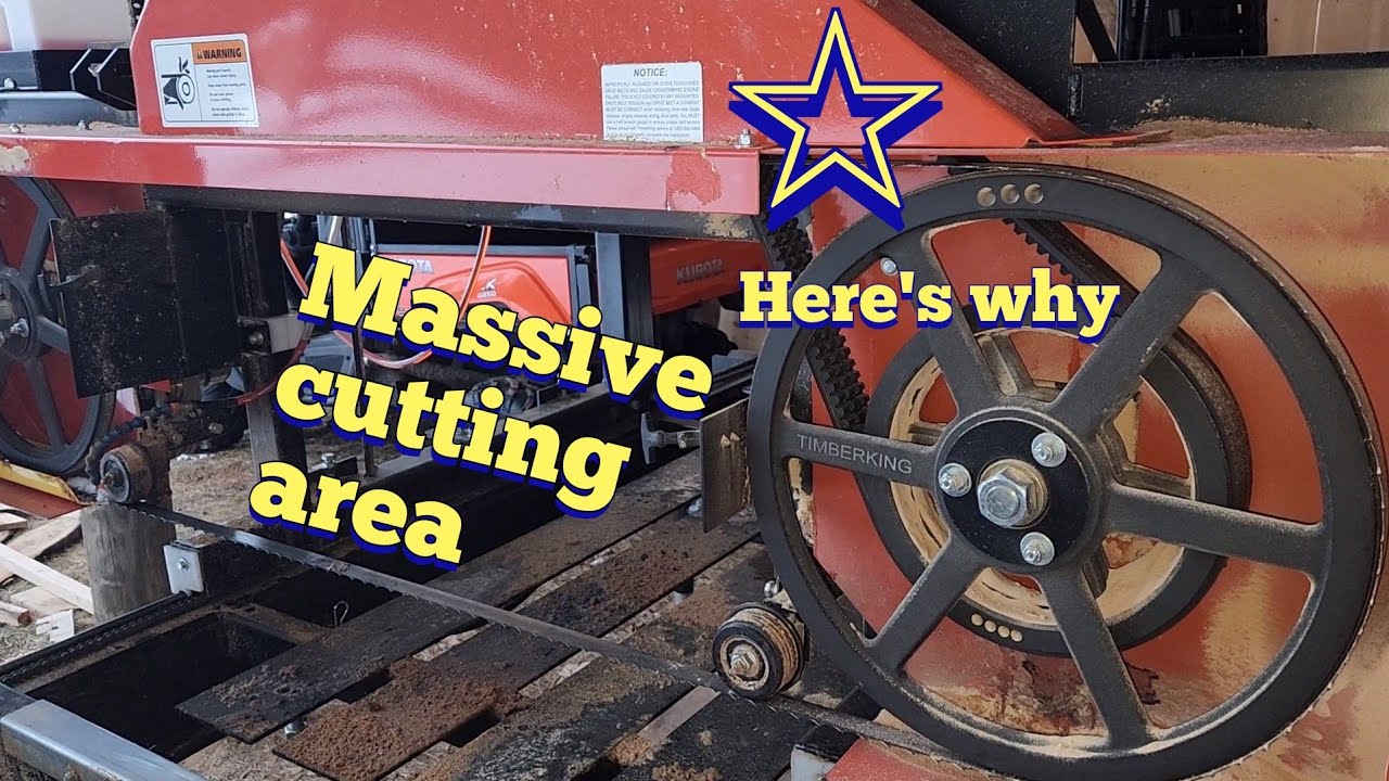 Timberking sawmill cutting area and belt tensioning system explained