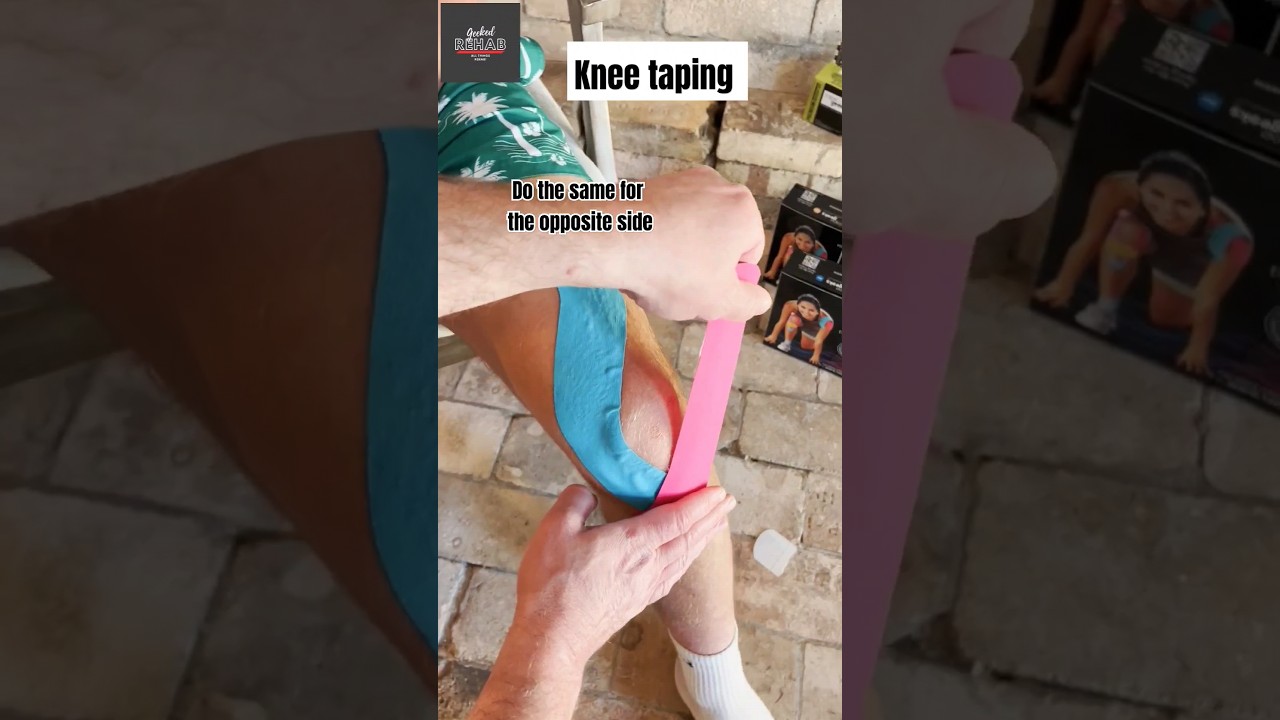 Kinesiology Taping technique for knee pain! Patella taping 🔥🦵#pain #athlete #kneepain
