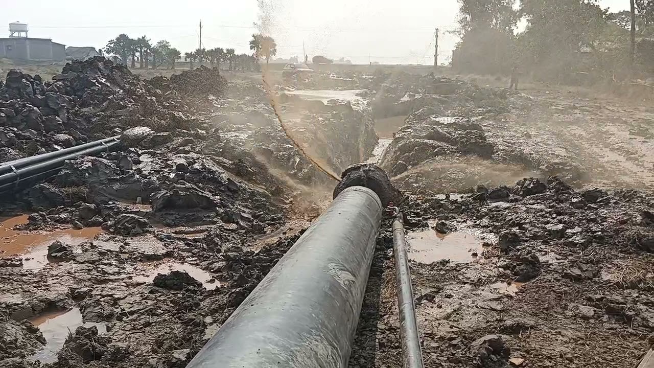 18 Inch steel pipe pulling above 600 mtr for underground oil pipeline project at orissa