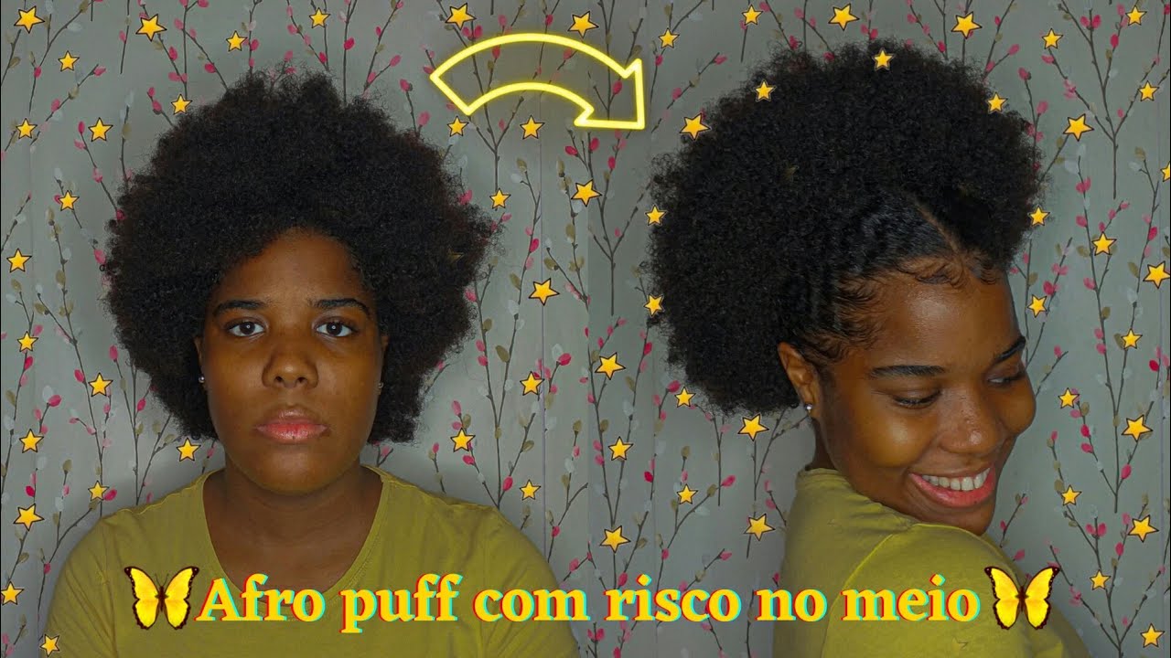COMO FAZER AFRO PUFF COM RISCO NO MEIO | Cris Filipe
