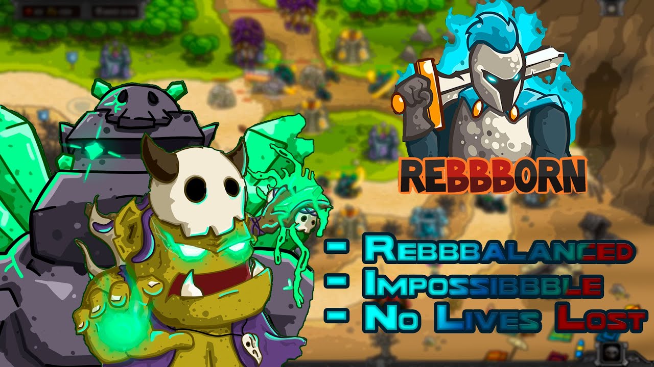 CURSED BEACH IMPOSSIBLE NO LIVES LOST. REBALANCED. FURIOUS ASSAULT. (REBBBORN MOD). KINGDOM RUSH.