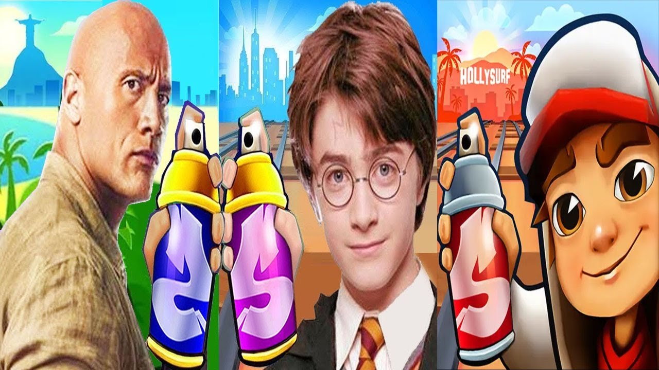 Subway Surfers Hollywood 2024 Wayne vs Jumanji Dwayne Johnson vs Harry Potter Subway Run Gameplay HD